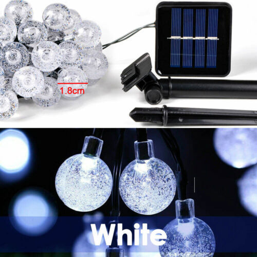 LED Solar Globe String Fairy Lights Outdoor Garden Festive Party Decor Waterproof