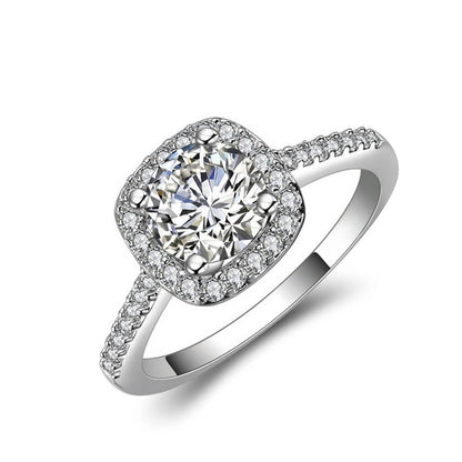 Women's Beautiful Square Diamond Alloy Ring