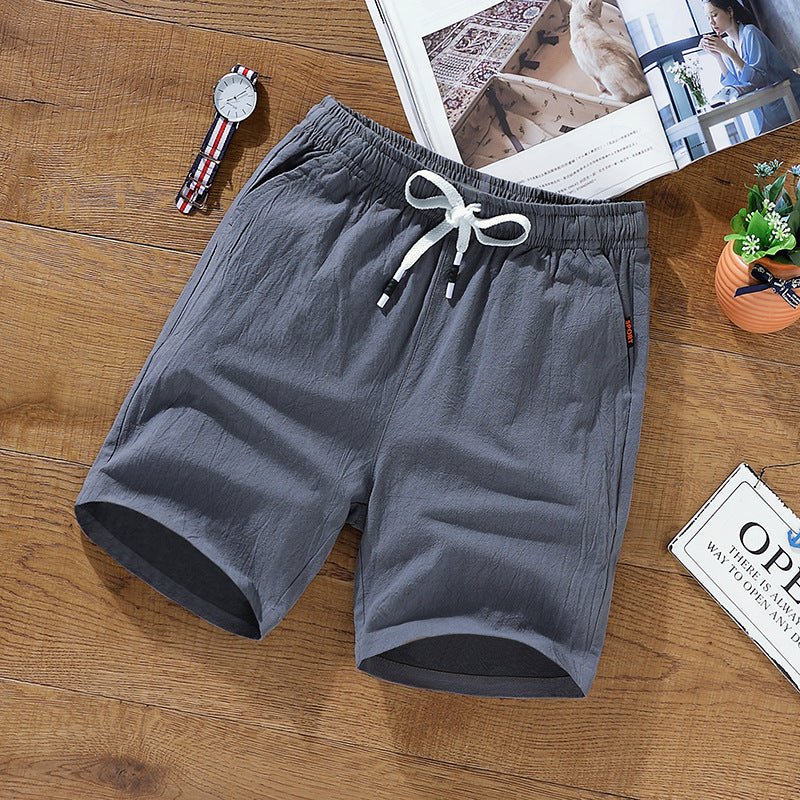 Leisure Loose Korean Cotton And Linen Shorts Men's Shorts