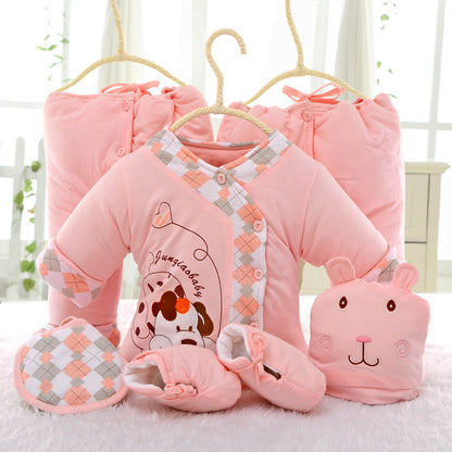 New Six-piece newborn baby cotton suit