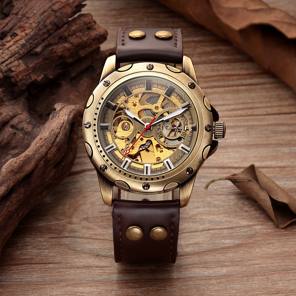 Retro Skeleton Mechanical Watch Top Automatic Mechanicalroppship