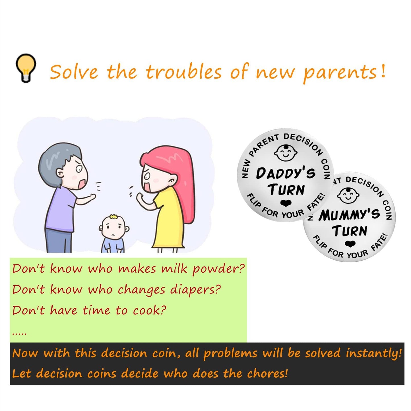 New Baby Parents Decision Coin