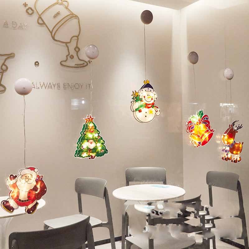 Outdoor Christmas Silhouette Lights LED Christmas Tree Window Curtain Lights With Suction Cup For Christmas Party Home