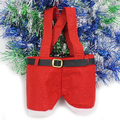 New Wool Fabric Merry Christmas Gifts Santa Pants Style Christmas Candy Gift Bag