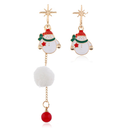 European And American Christmas New Products Earrings Creative Christmas Snowflake