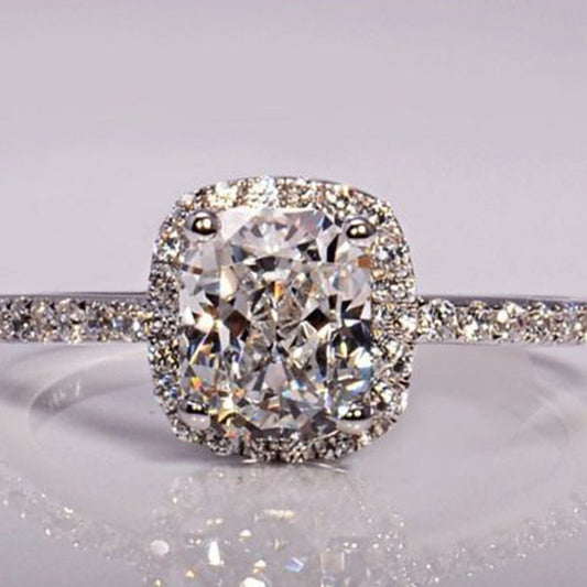 Women's Beautiful Square Diamond Alloy Ring