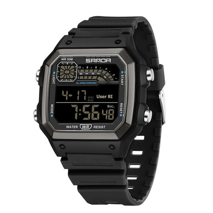 Electronic Watch Luminous Waterproof Sports Men Thin Square