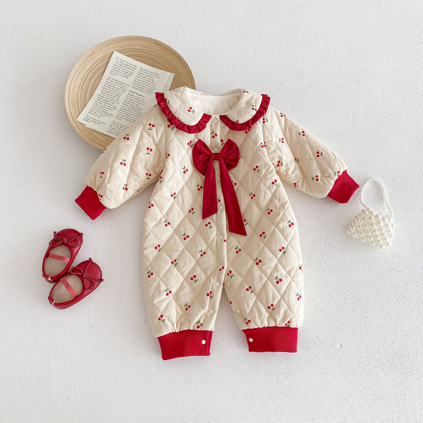 Clothes For Babies Winter Quilted Fleece-lined Jumpsuit