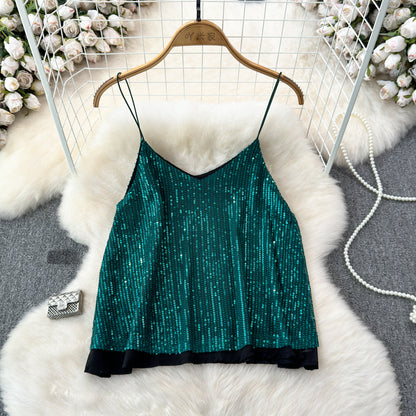 Women's Versatile Loose Sequin Camisole Vest