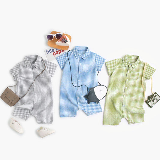 Korean Style Baby Clothing Short Sleeve Shirt Romper New Born