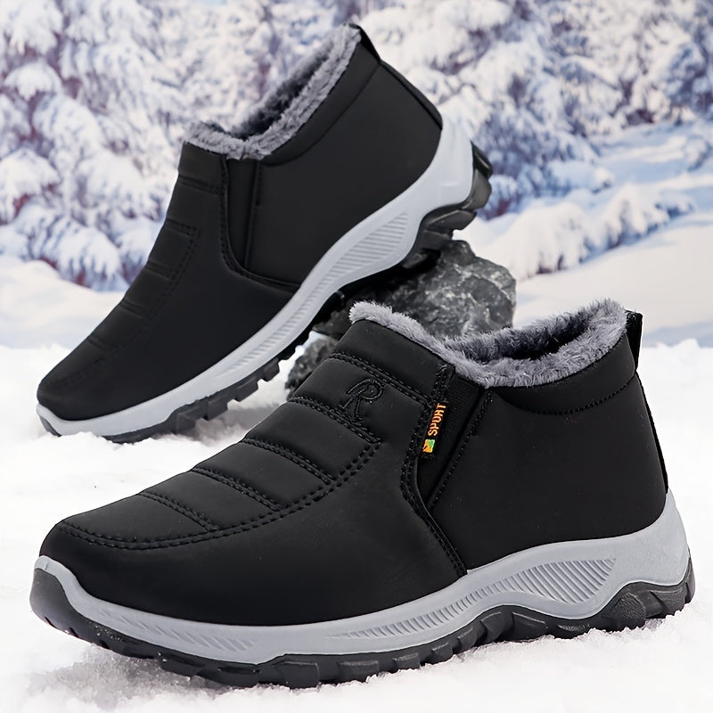 Men's Cozy & Warm Snow Boots - Slip-Resistant Ankle Booties for Hiking, Walking & Running - Plush Lined Winter Shoes with Casual/Street Style