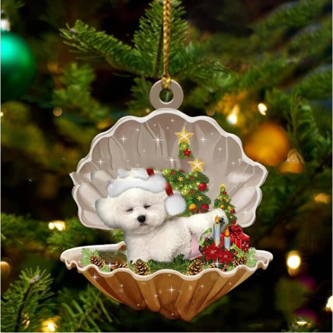 Explosive Christmas Dog Pendant Double-sided Pattern Acrylic