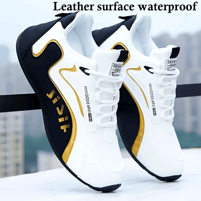 Men's Comfy Running Shoes - Lace Up Striped Low Top Outdoor Training Hiking Camping Sneakers, All Seasons