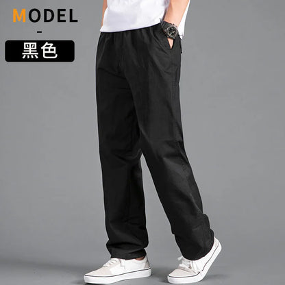 New Cargo Pants Men's Loose Straight Oversize Clothing Solid Grey Versatile Work Wear Black Joggers Cotton Casual Male Trousers