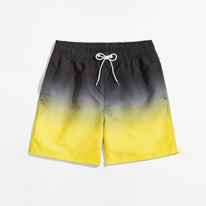 Gradient Swimming Trunks Men's Loose Printed Four Points Boyshorts