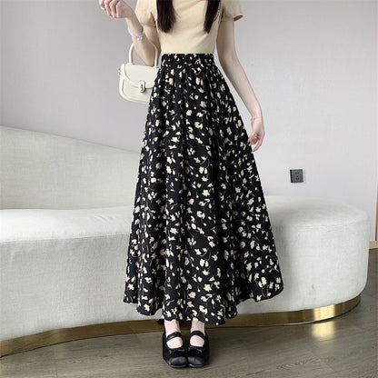 French Floral Summer A- Line Chiffon Dress