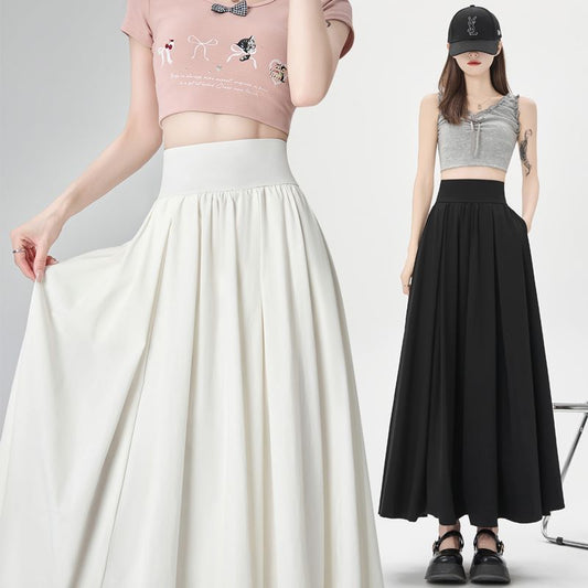 Women's Summer Slim Fit High Waist Pleated Swing Skirt