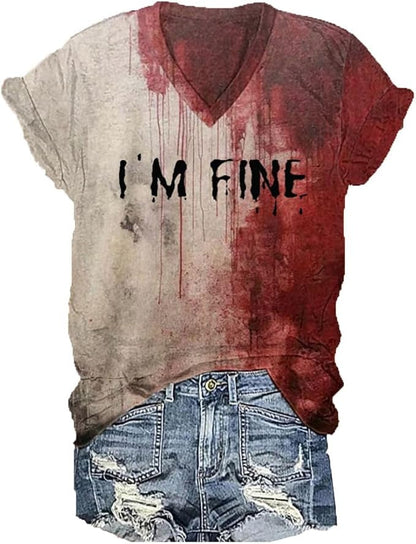 I AM FINE Art Graffiti Red Hoodie