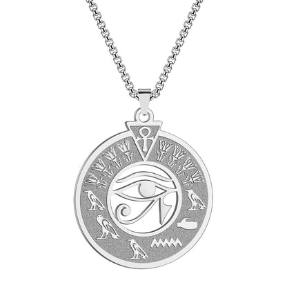 Stainless Steel Egyptian Hieroglyphics Necklace