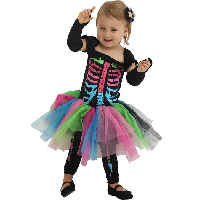 Halloween Dress Family Matching Scary Jumpsuit Woman Skeleton Cosplay Costume Baby Girl Rompers Skull Witch Devil Clothing