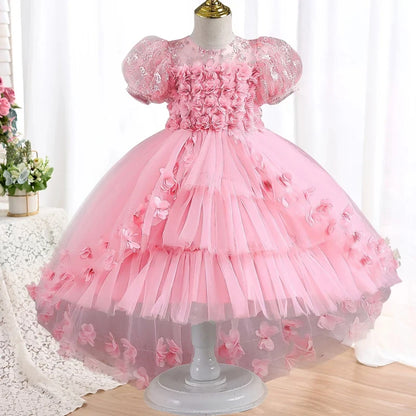 3-12 Year Girls Petal Skirt Kids Clothes Children Bridesmaid Dresses Party Princess Evening Prom Ball Gowns Embroidery