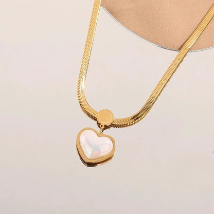 Elegant Gold Color Butterfly Heart Pendant Necklace Women's Stainless Steel Necklace Non Fading Snake Chains Trend 2024 Jewelry