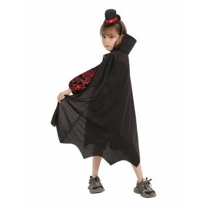 Vampire Dracula Cosplay Dress Up Costumes For 5-10 year old Boy Halloween Vampire Cape Kids Role Play Carnival Party Clothes