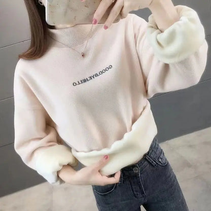 2023 Spring Autumn Sweatshirt Women Fleece Thickened Pullovers Sweatshirt Long Sleeve New Fashion Loose Kpop Clothes