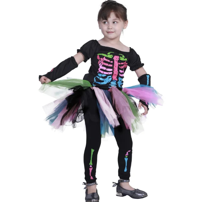 Halloween Dress Family Matching Scary Jumpsuit Woman Skeleton Cosplay Costume Baby Girl Rompers Skull Witch Devil Clothing