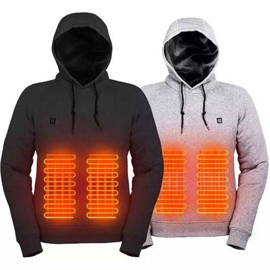 2022 Outdoor Electric USB Heating Sweaters Hoodies Men Winter Warm Heated Clothes Charging Heat Jacket Sportswear