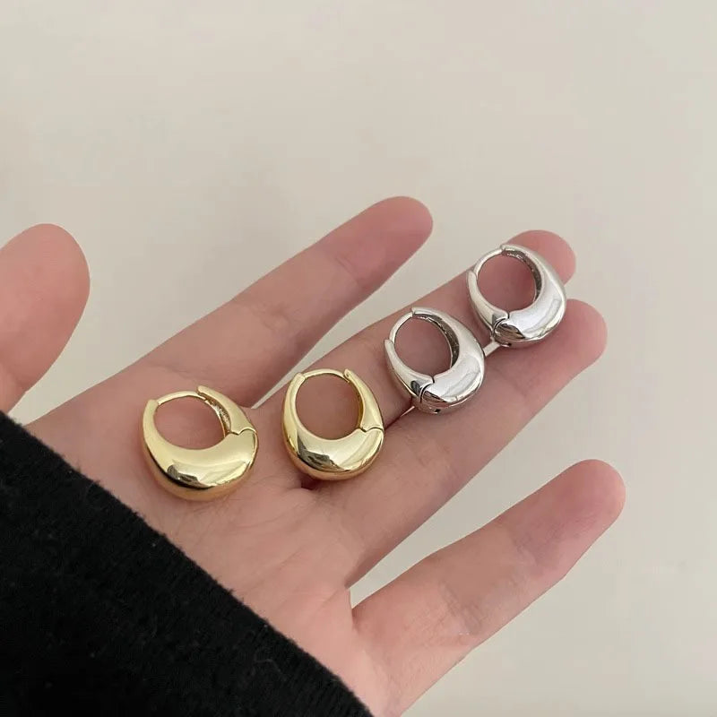 Simple Small Metal Hoop Earrings for Women Simple Design Exquisite Young Girl Gift Wedding Accessories Beautiful Jewelry