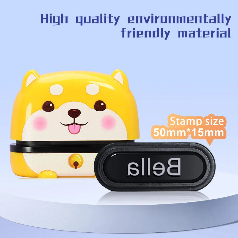 Black/Blue/Red/White Customized Name Stamp Paints Personal Student  Baby Engraved Waterproof Non-fading Kindergarten Name Seal