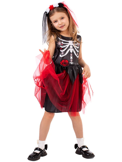 Easter Purim Halloween Costume for Female Mexican Day of The Dead Flower Fairy Ghosts Bride Costumes Scary Skull Zombie Cosplay