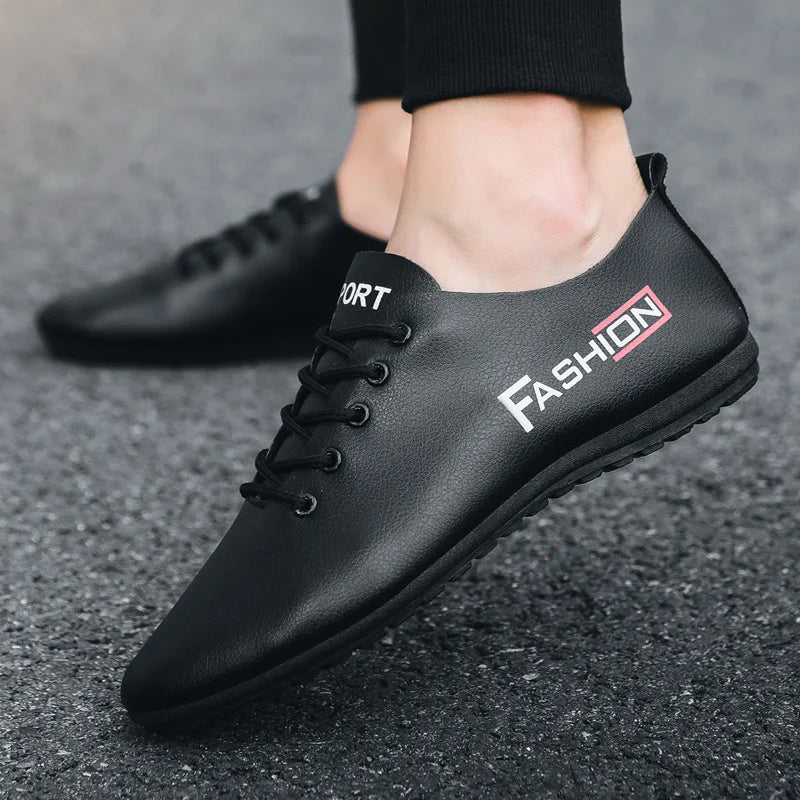 Men New Leather Breathable Driving Shoes Spring Autumn Non-slip Men Peas Shoes British Casual Sneaker Sapatos De Couro Masculino