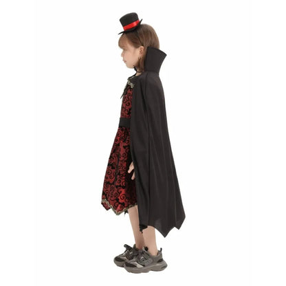 Vampire Dracula Cosplay Dress Up Costumes For 5-10 year old Boy Halloween Vampire Cape Kids Role Play Carnival Party Clothes