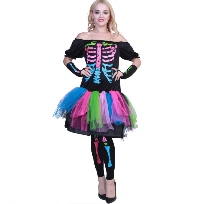 Halloween Dress Family Matching Scary Jumpsuit Woman Skeleton Cosplay Costume Baby Girl Rompers Skull Witch Devil Clothing