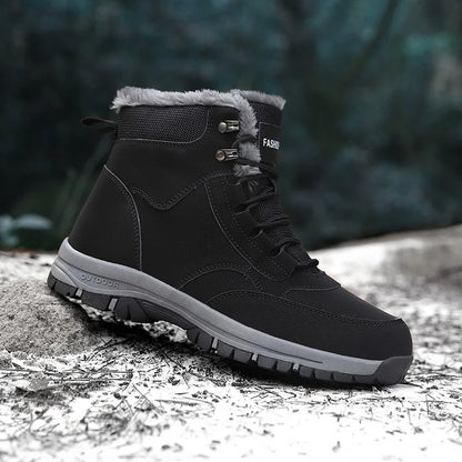 Super Warm Winter Snow Boots With Fur Plus Size 36-47 Hiking Boots For Unisex Non-slip Outdoor Sneakers Women Men High Top Boots