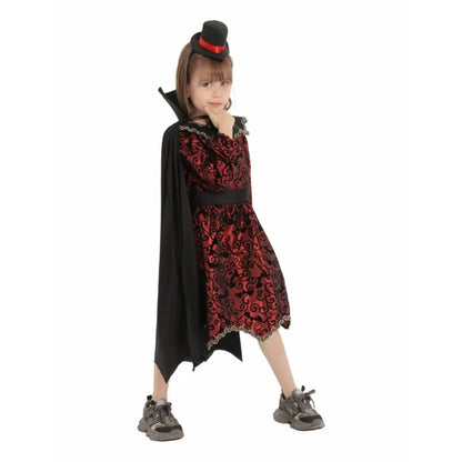 Vampire Dracula Cosplay Dress Up Costumes For 5-10 year old Boy Halloween Vampire Cape Kids Role Play Carnival Party Clothes