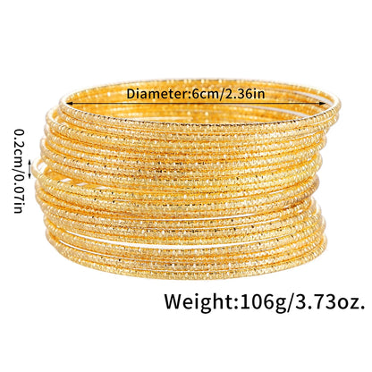 20Pc/sets Multi-Layer Star-Studded Bracelet Fashion Bohemian Wind Plain Circle Metal Bracelet Combination for Couple Jewelry