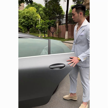 Thin Seersucker Suit For Men In Blue Stripes