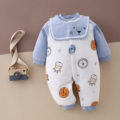 Winter New Thick And Warm Baby Onesies