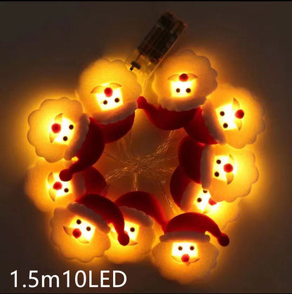 Christmas Decoration Light LED String Lights Santa Claus Snowflakes Pumpkin Lantern Ghost Halloween Christmas For Home Decor