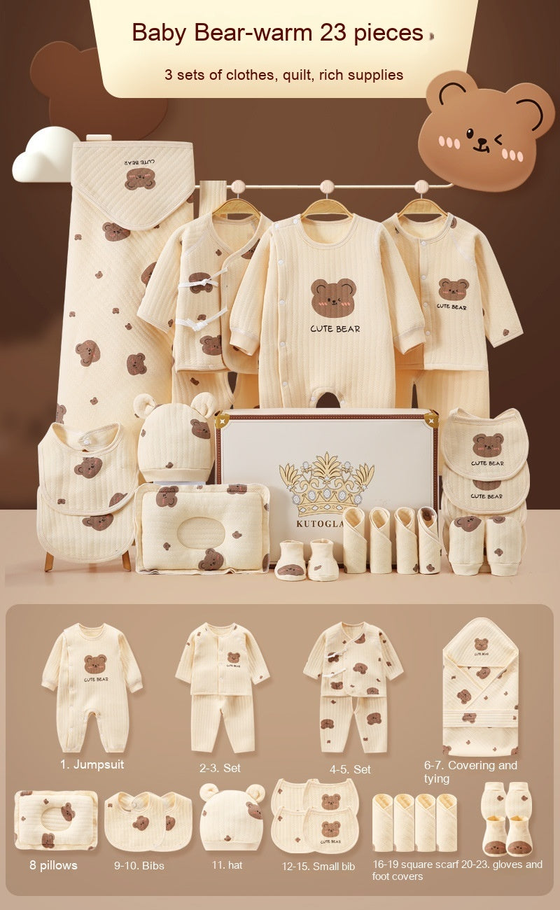 New Born Baby Baby Pure Cotton Clothes Gift Set Full Moon Meeting Gift