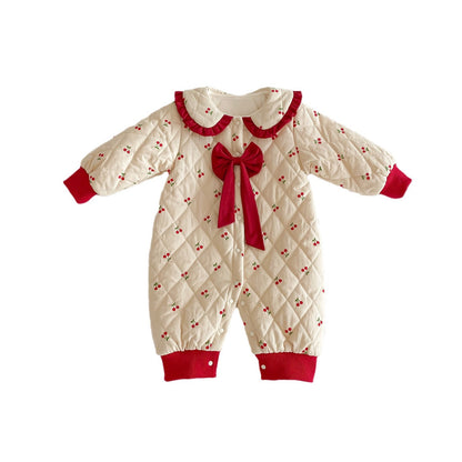 Clothes For Babies Winter Quilted Fleece-lined Jumpsuit