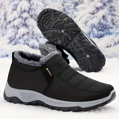 Men's Cozy & Warm Snow Boots - Slip-Resistant Ankle Booties for Hiking, Walking & Running - Plush Lined Winter Shoes with Casual/Street Style