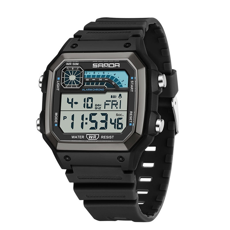 Electronic Watch Luminous Waterproof Sports Men Thin Square