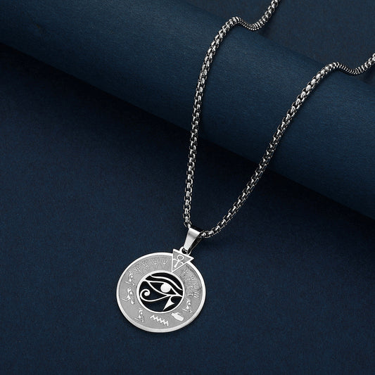 Stainless Steel Egyptian Hieroglyphics Necklace