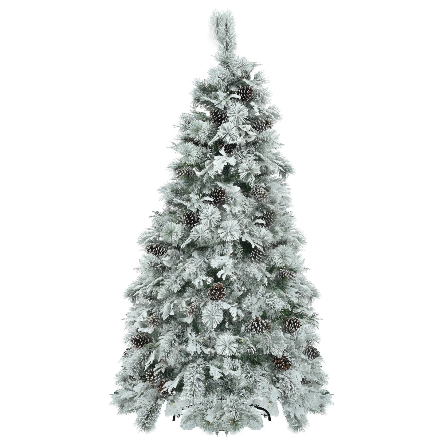 6 Feet Of Spruce Snow Covered Christmas Tree With Pre-installed Lights