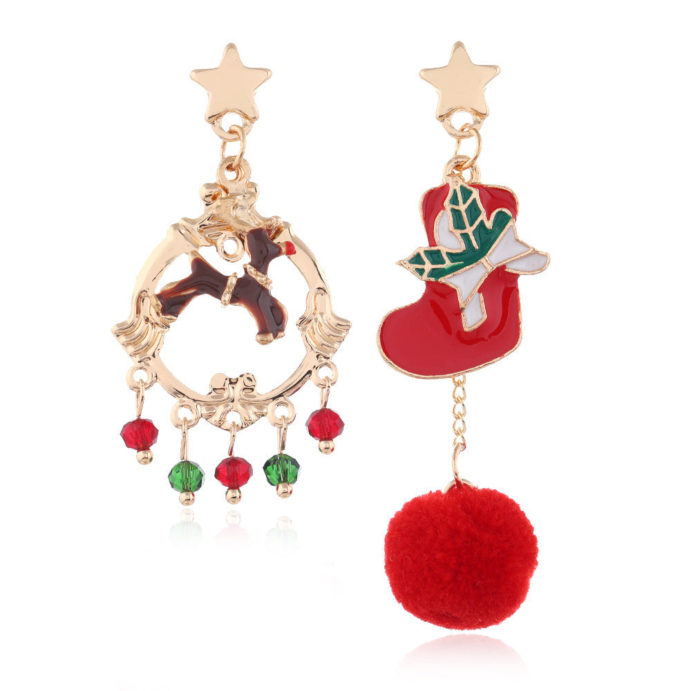 European And American Christmas New Products Earrings Creative Christmas Snowflake