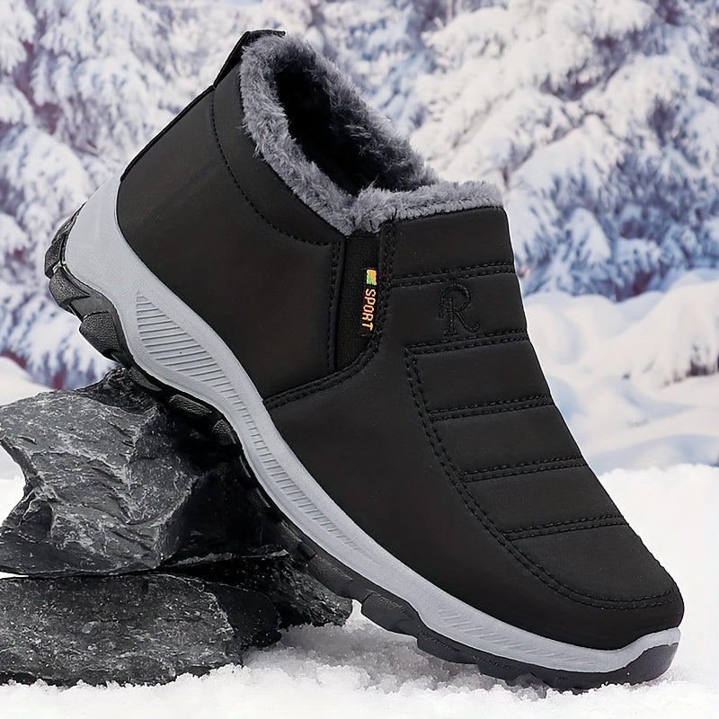 Men's Cozy & Warm Snow Boots - Slip-Resistant Ankle Booties for Hiking, Walking & Running - Plush Lined Winter Shoes with Casual/Street Style